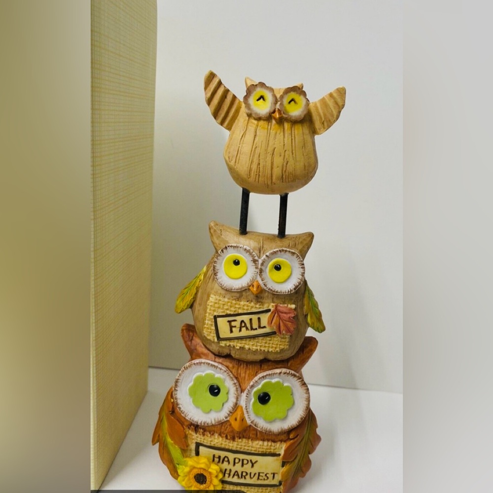 RARE Lenox Hooting Harvest Owls -7 “ New In Box